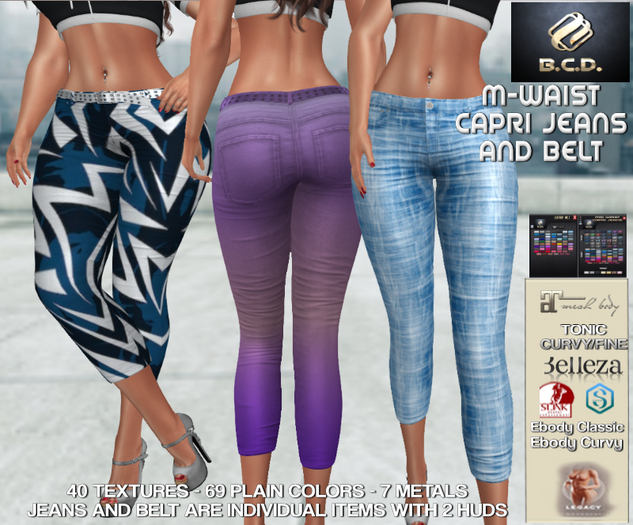 BCD Mid Waist Capri Jeans DEMO