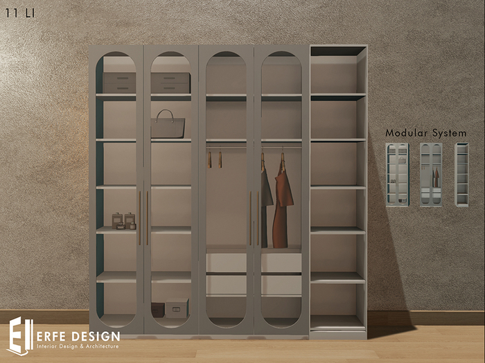 Lesley wardrobe 9 LI White Modular [Erfe Design] *