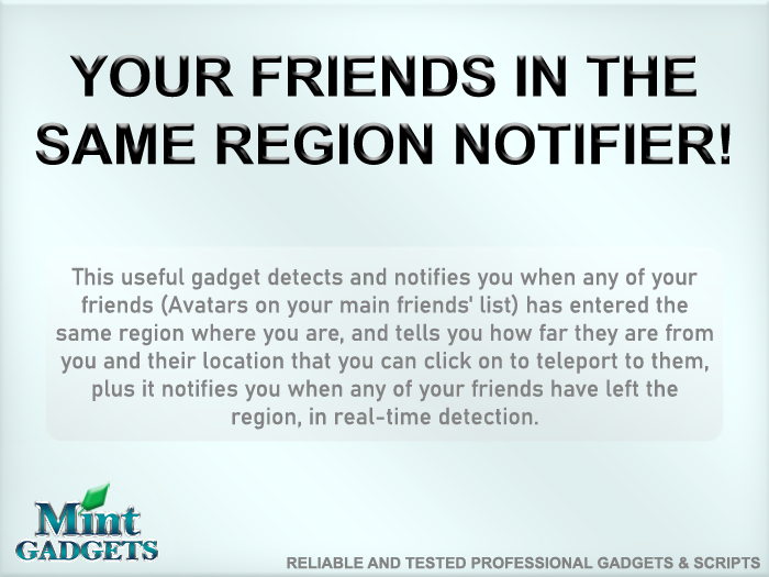 Friends In The Same Region Notifier Attachment / Friends Detector / Friends Radar