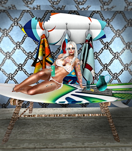 DEMO~ Surfboard Wall Bench & Towel Rack PG 10LI