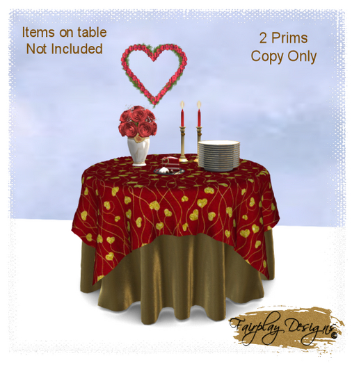 Golden Hearts Valentine Party Table ~ Copy