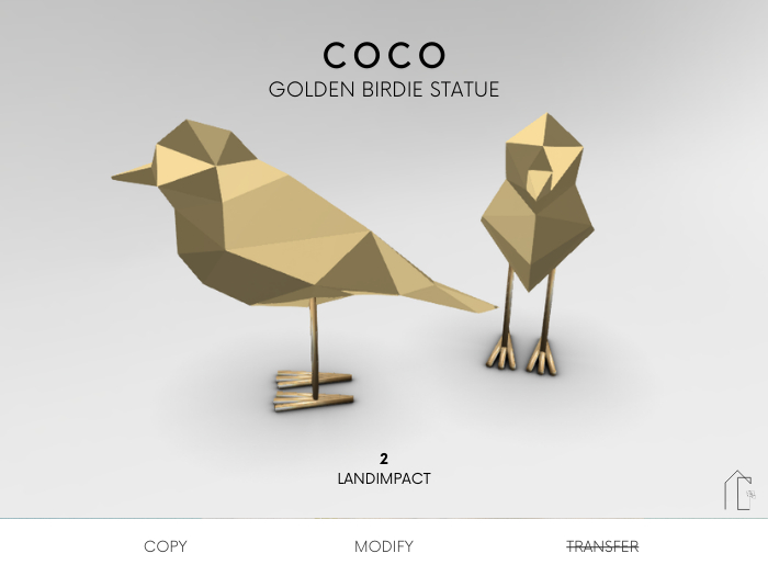 B - COCO Golden Birdie Statue