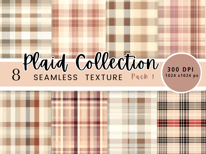 Seacloud. 8 Plaid Texture Seamless Pack 1