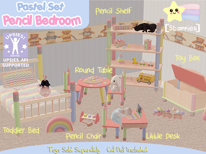 [Starries] Pencil Bedroom Set Pastel for Toddlers