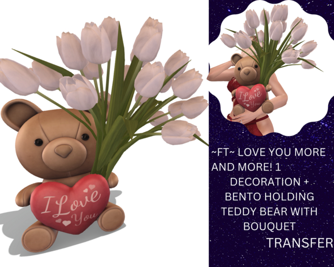 ~FT~ Love you More and more! Bouquet with tulips # 1 Transfer