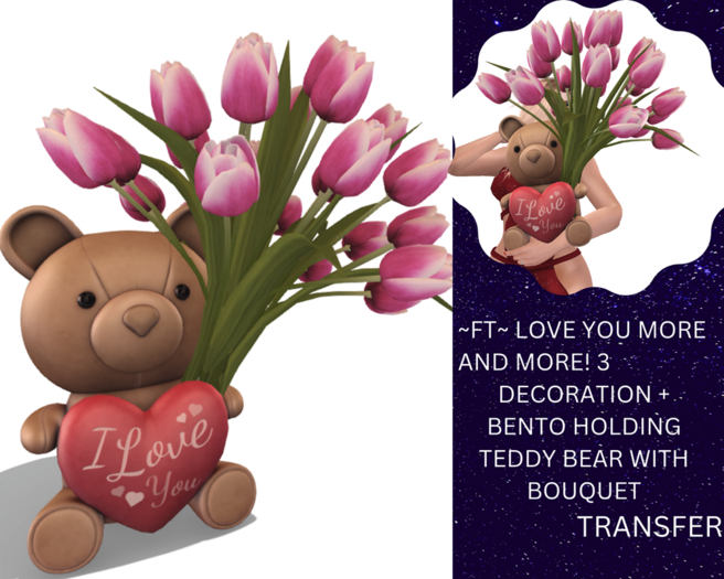 ~FT~ Love you More and more! Bouquet with tulips # 3 Transfer
