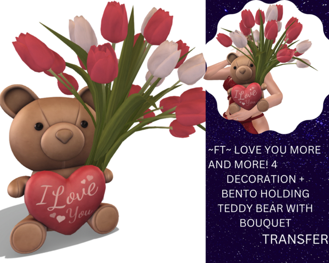 ~FT~ Love you More and more! Bouquet with tulips # 4 Transfer