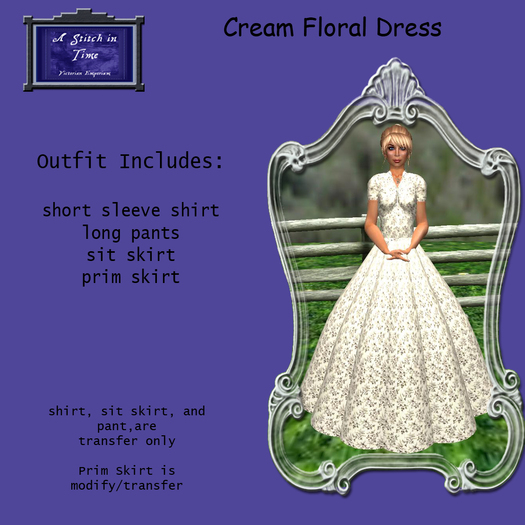 Cream Floral Dress 