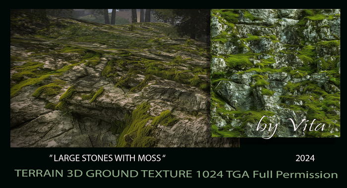 Vita's 3D Ground Texture -  LARGE ROCKS WITH MOSS 2024