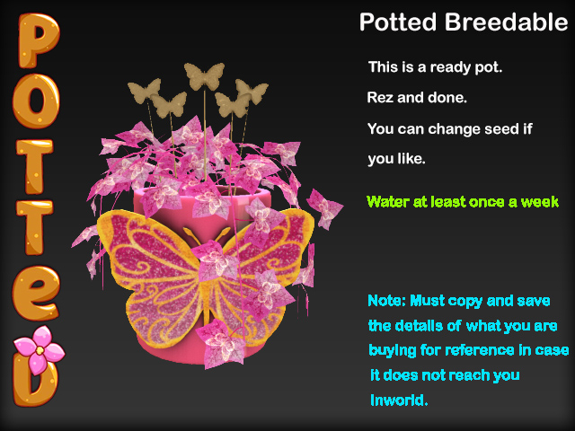 Potted ~ LE Jardin des Papillons Ivy Pot - Pink