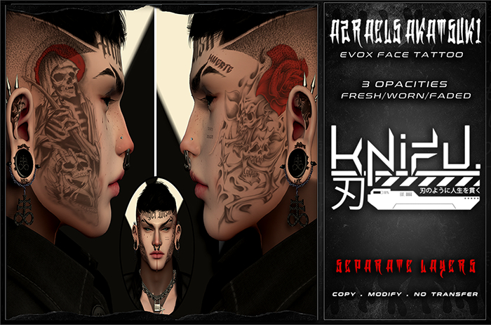 KNIFU. Azrael's Akatsuki Face Tattoo (EvoX)