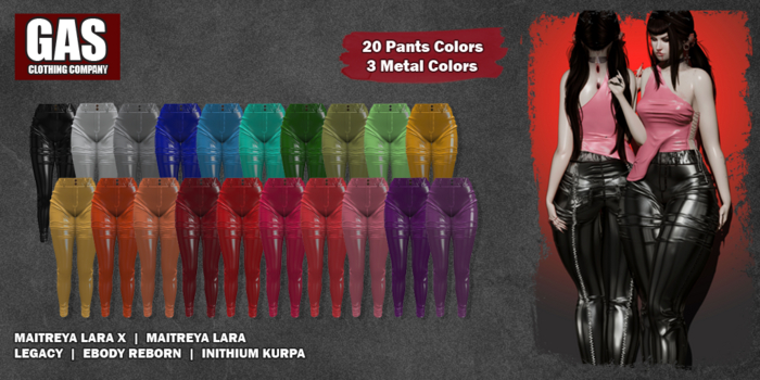 GAS [Latex Pants Celia - 20 Colors w/HUD FAPTACK] Demo