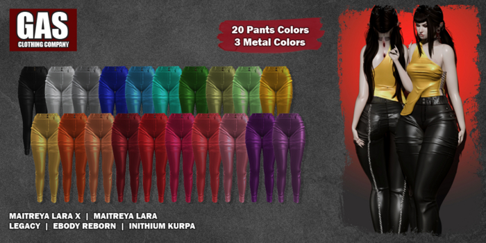 GAS [Silk Pants Celia - 20 Colors w/HUD FAPTACK]