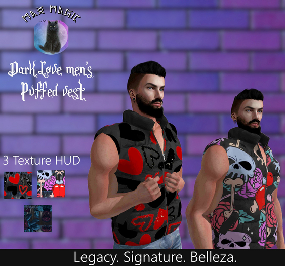 ::MM:: Dark Love men's puffed vest - 3 texture (HUD)