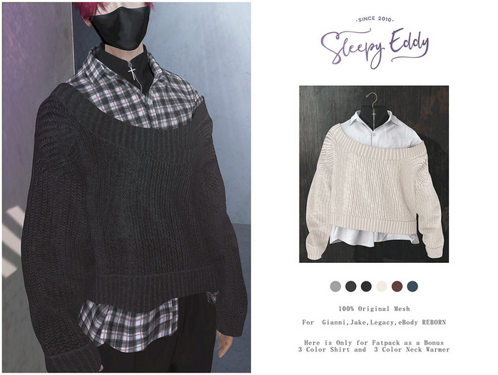 Sleepy Eddy_Loose Sweater (Noir)