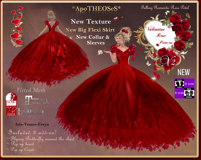 Valentine Rose Princess Gown V2