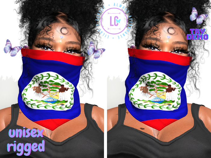 (LC) I Rep Flag Mask Belize UNISEX