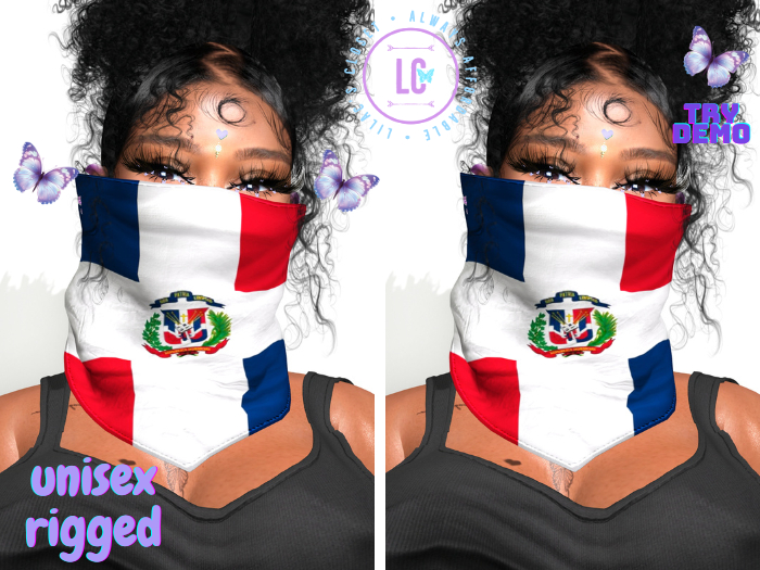 (LC) I Rep Flag Mask Dominican Republic UNISEX