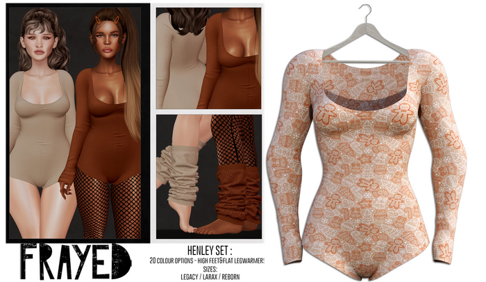 Frayed - Henley Bodysuit - Gingerbread