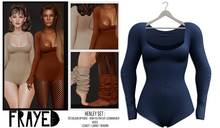 Frayed - Henley Bodysuit - Ink