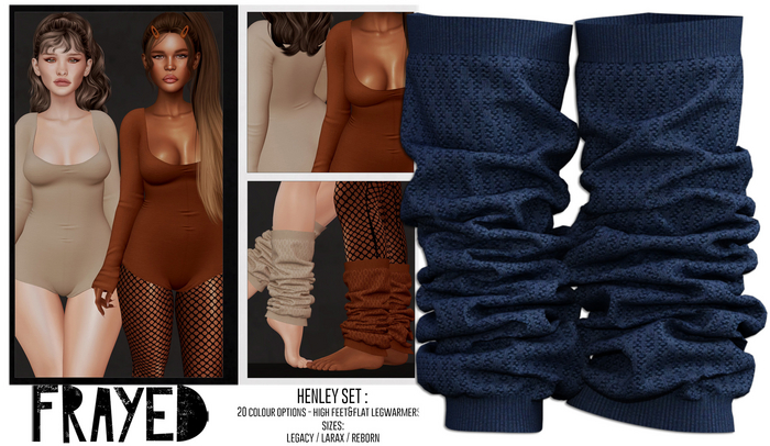 Frayed - Henley Legwarmers - Ink