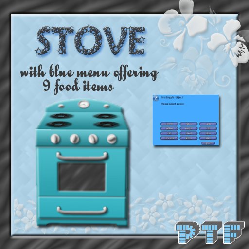 Stove (Light Blue) w/Menu *Offers 9 Food Item*