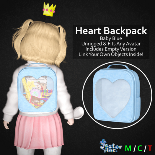 [Jester Inc.] Heart Backpack - Baby Blue!