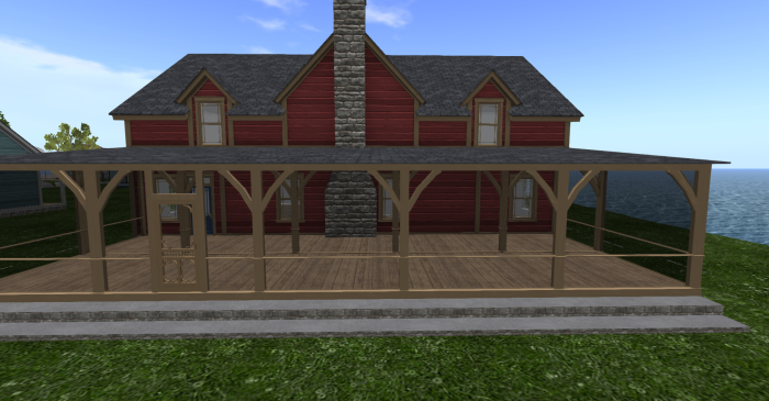LH Ranch Stable View Screen Porch Ext Beech Trim ~SLDM~