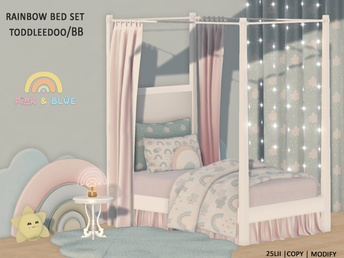 {Pink&Blue}Rainbow Bed set /toddleedoo/BB