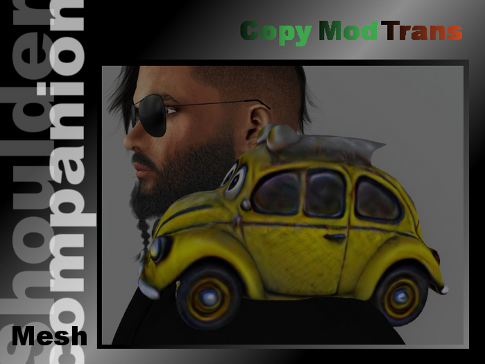 Yellow car - bug / buggy / beetle (shoulder companion / home decor)