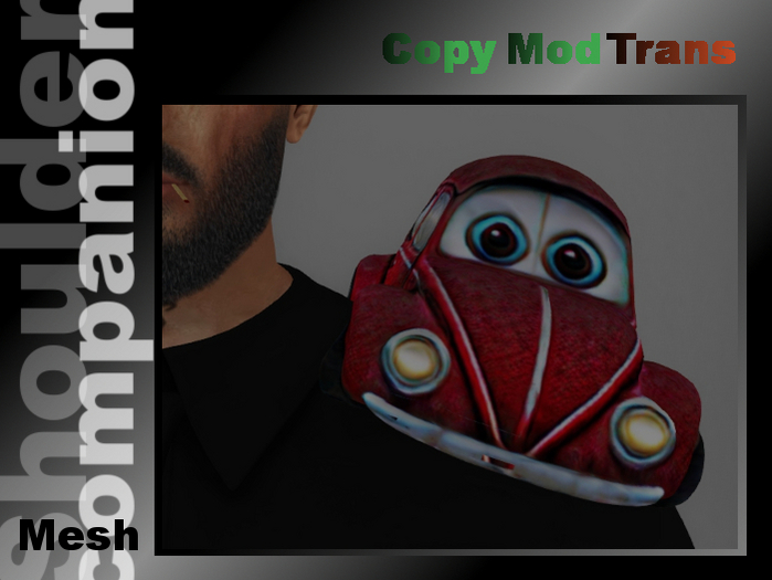 red car - bug / buggy / beetle (shoulder companion / home decor)