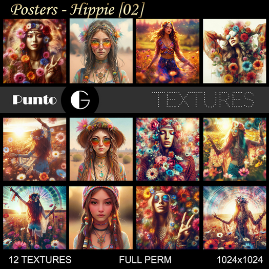 Full Perm Textures - Posters Hippie Pack 02
