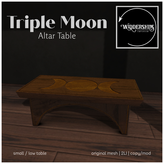 Widdershins - Triple Moon Altar Table