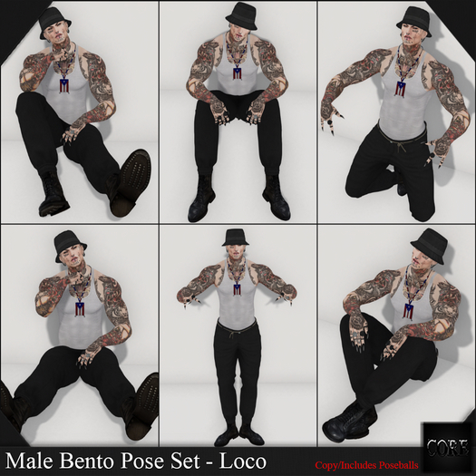 ::: Core ::: Male Bento Pose Set - Loco