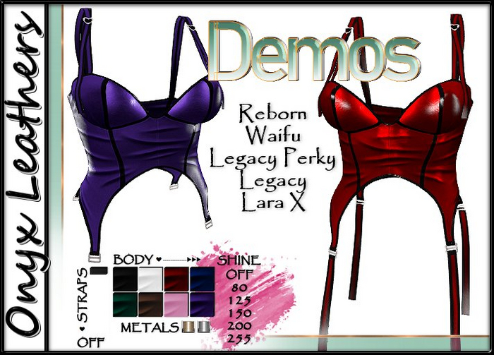 Demos for Corset Bustier in 8 colors with Materials Adjust