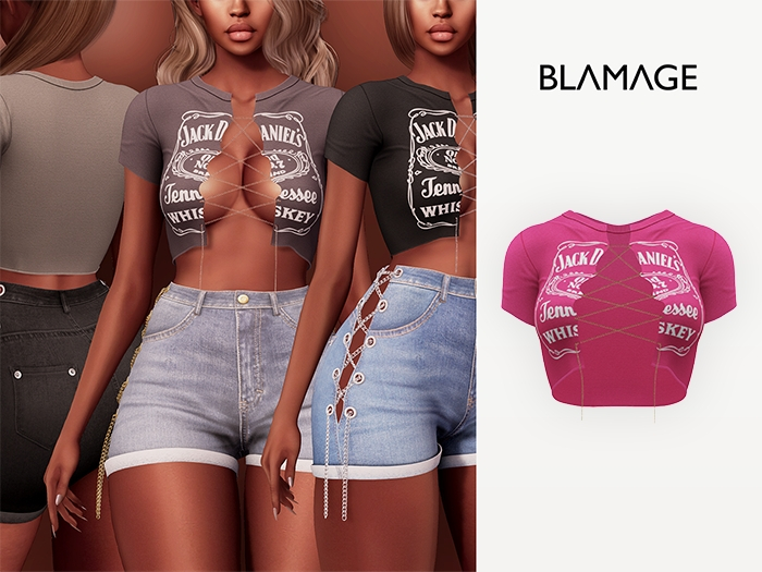 Blamage - Vixen Chain Top - Fuchsia