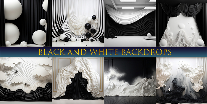 SATO - Black and white blogger backdrop textures