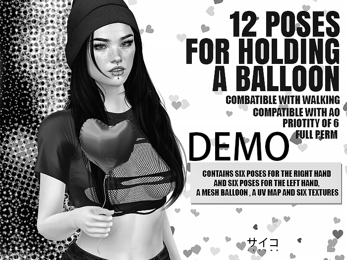 PSYCHO - 1 poses for holding a balloon - DEMO