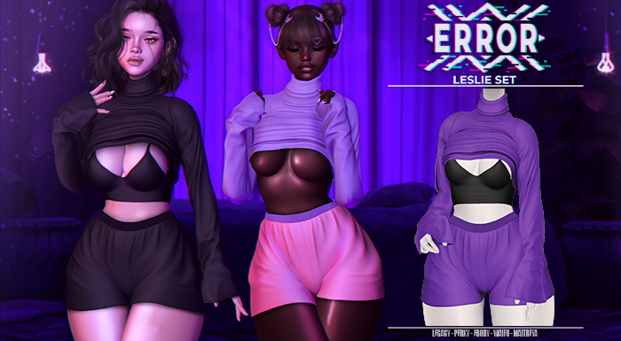 #error - leslie set - shorts - viol
