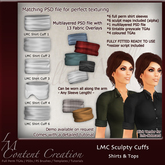 LMC Sculpty Pack - Shirt Cuffs - Including texturing TGAS & PSD File!