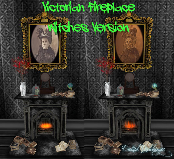 DEMO Victorian Fireplace Witches Version 