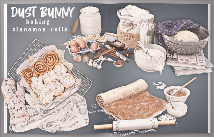 dust bunny . baking cinnamon rolls . boxed