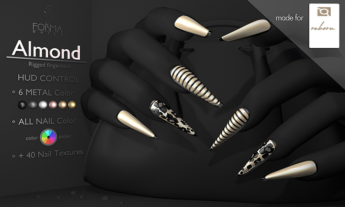 [FORMANAILS] NAILS - | Reborn Nails | - | RUSSIAN ALMOND | - | Bento Nails | Rigged Nails