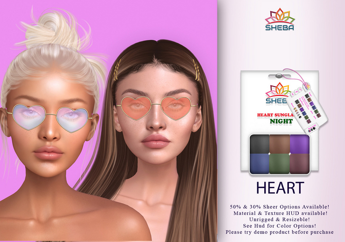 [Sheba] Heart SunGlasses *Night