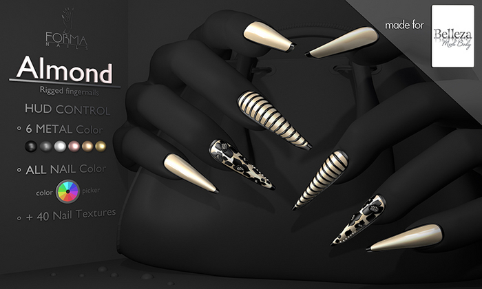 [FORMANAILS] NAILS - | Belleza Nails | - | RUSSIAN ALMOND | - | Bento Nails | Rigged Nails 