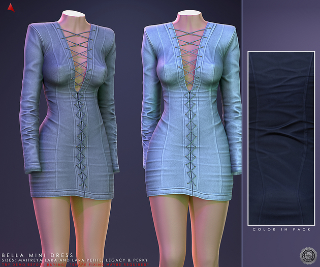 //Ascend// Bella Mini Dress - Blue