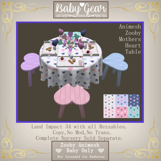 Animesh Zooby Mother's Heart Table Set (Boxed)