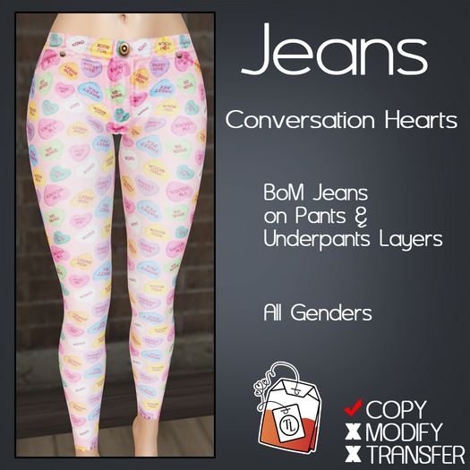 ~TL~ Conversation Hearts BoM Skinny Jeans 