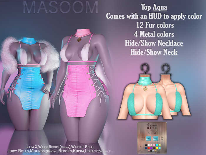 [[ Masoom ]] Sacred Maiden Top - Aqua