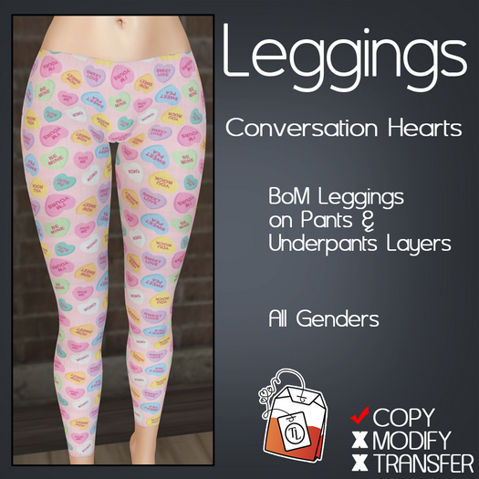 ~TL~ Conversation Hearts BoM Leggings 